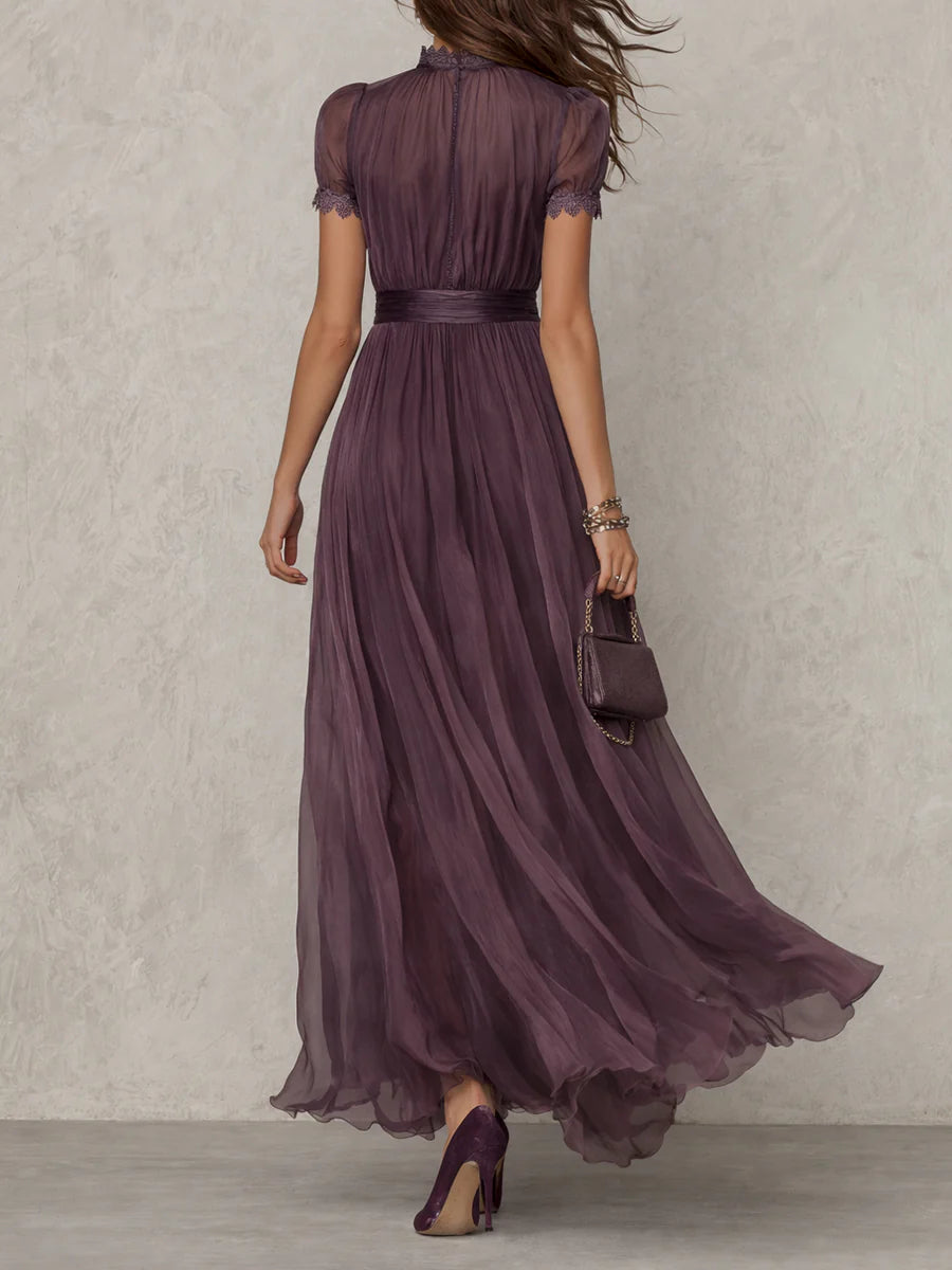 Flavia | Elegant Keyhole Maxi Dress