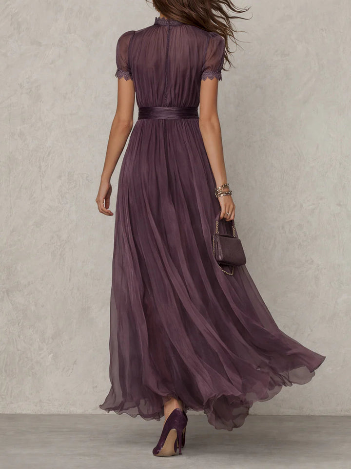Flavia | Elegant Keyhole Maxi Dress