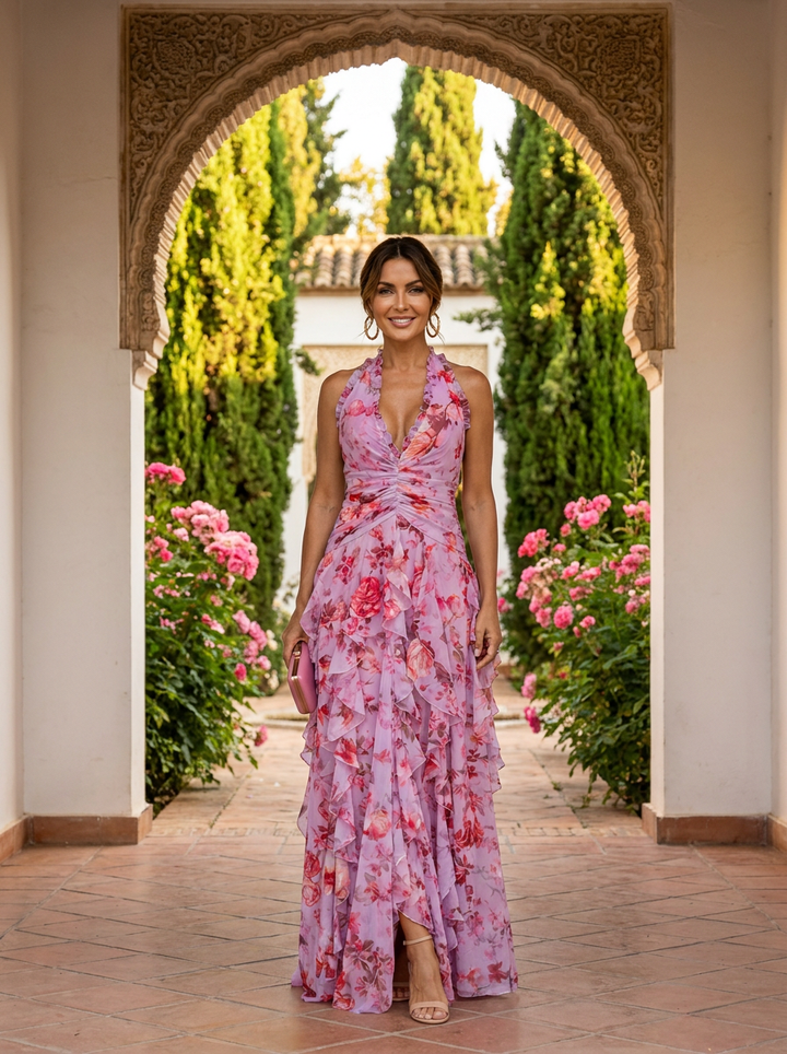 Camila | Elegant Halter Maxi Dress