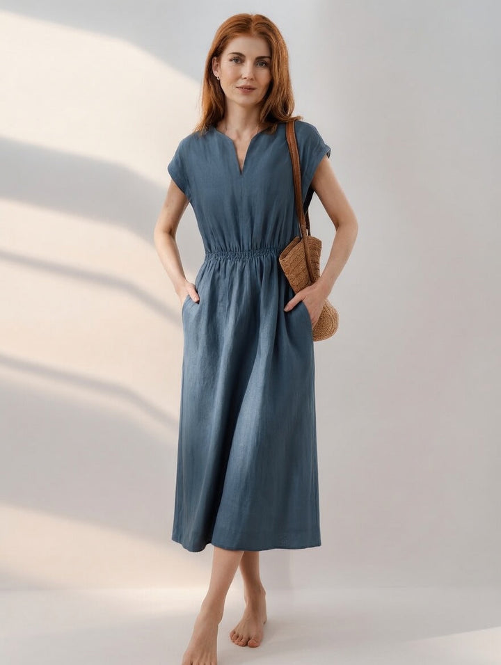Lina | Flowing Linen-Blend Dress