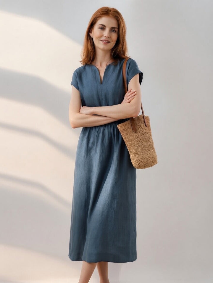 Lina | Flowing Linen-Blend Dress