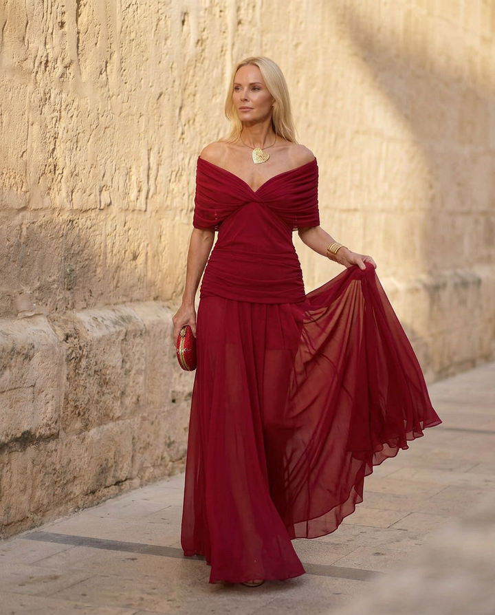 Santana | Elegant V-Neck Maxi Dress